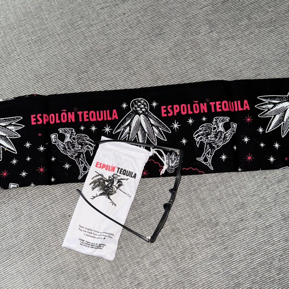 Espolòn Tequila Black and Pink Bandana with Sunglasses